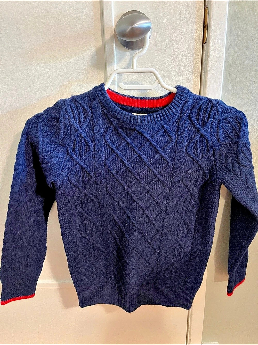 Mini Boden Cable Knit Wool Sweater in Blue Like New